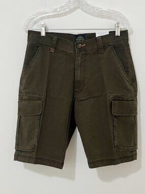 St. John's Bay Men's Cargo Shorts in Olive Brown Safari Hiking Size 30